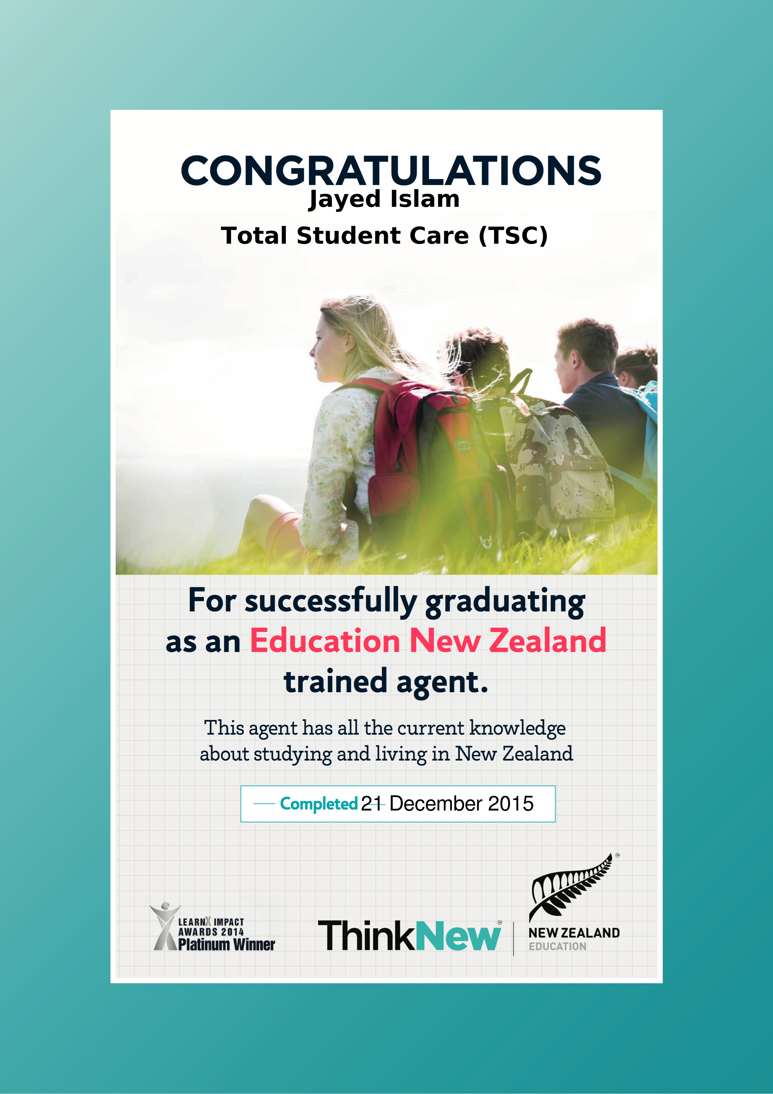 Education New Zealand Trained Agent